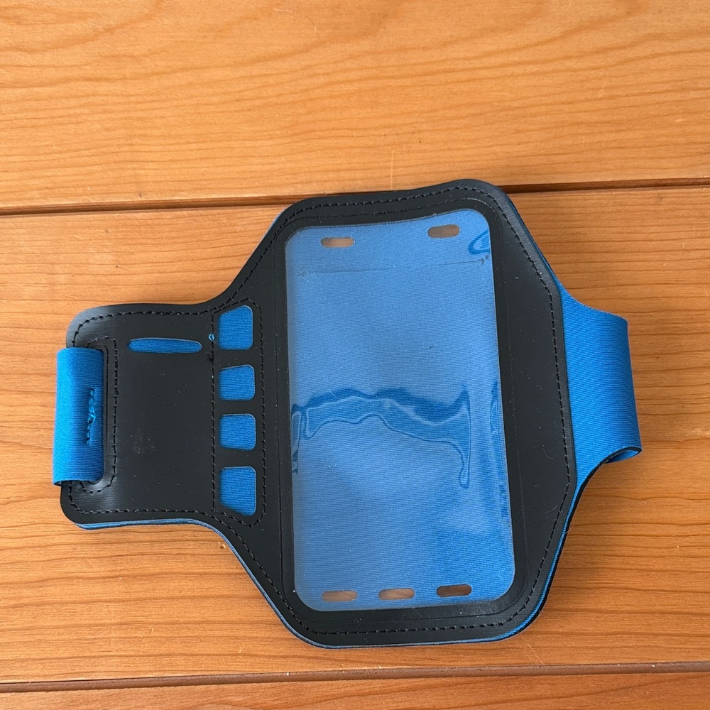 Blue and Black Armband Phone Holder